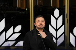 Ukraine's president Volodymyr Zelenskyy attends the EU Summit in Ayia Napa, Cyprus